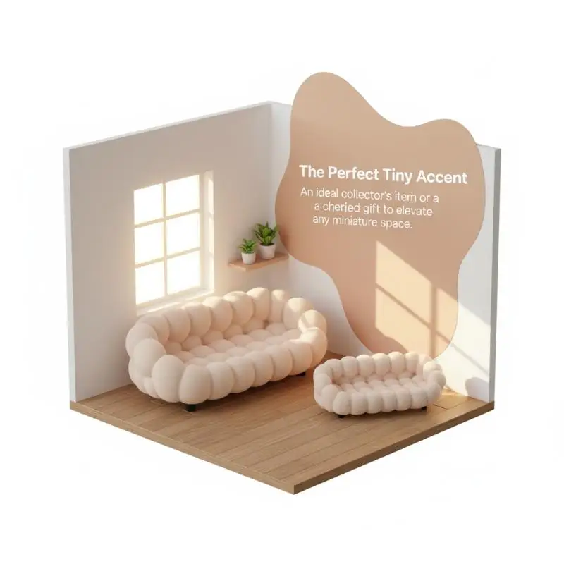

Cloud Sofa Model for Dollhouse - Miniature Living Room Furniture Decoration, Micro Scene Pretend Play Toy for Dolls House