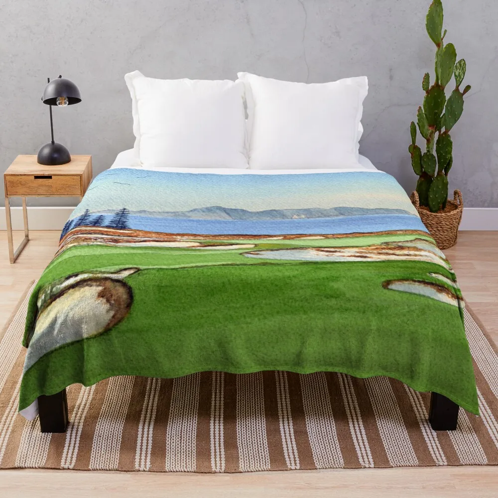 

Tara Iti Golf Course New Zealand 17th Hole Throw Blanket Soft Baby Warm blankets ands Blankets