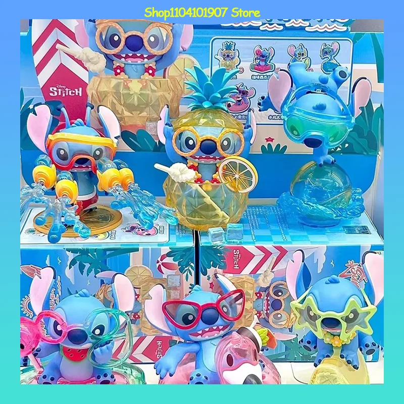 Disney Stich Sommer Karneval Serie Kawaii Blind Box Überraschung Box Figur Erraten Tasche Anime Puppe Sammlung Modell Spielzeug Kinder Geschenk