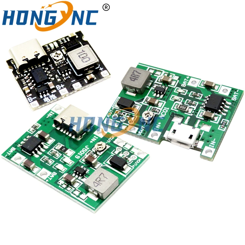 TP4056 3.7V 4.2V 9V 5V 2A Adjustable Step Up Module 18650 Lithium Li-ion Battery Charging Discharge Power Board Type-c/Micro USB