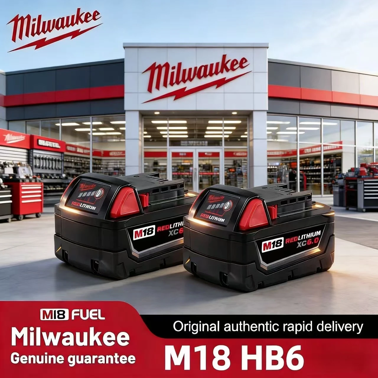 100% New Milwaukee M18 6.0Ah High Output Battery 18V Lithium-ion Rechargeable for Milwaukee M18 Cordless Power Tools 6Ah Battery