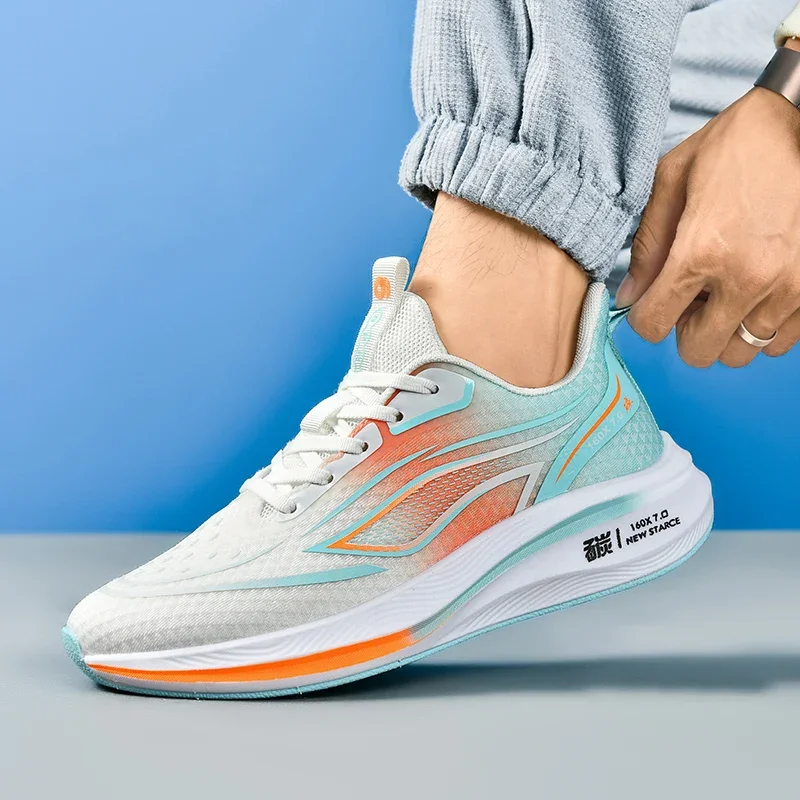 

Running Shoes Men Thick-soled Lightweight Breathable Mesh Casual Shoes Men Comfortable Soft Lace-up Sports Shoes Men