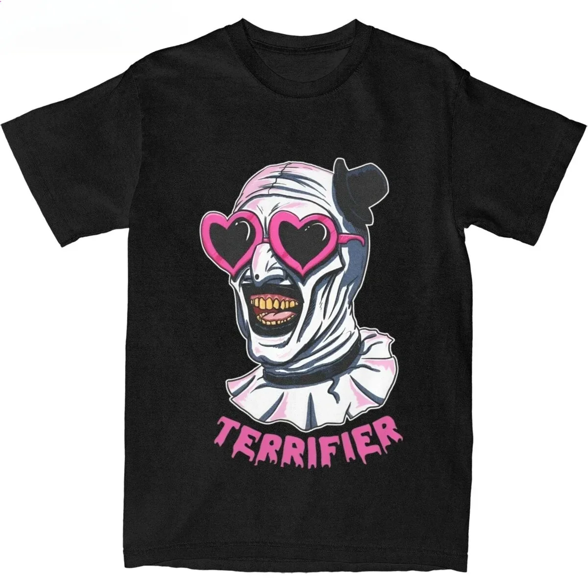 Terrifier Art Clown Heart Glasses T-Shirt Fashion T-Shirt Short Sleeve Round Neck T-Shirt Gift Idea Clothing Women's Clothing