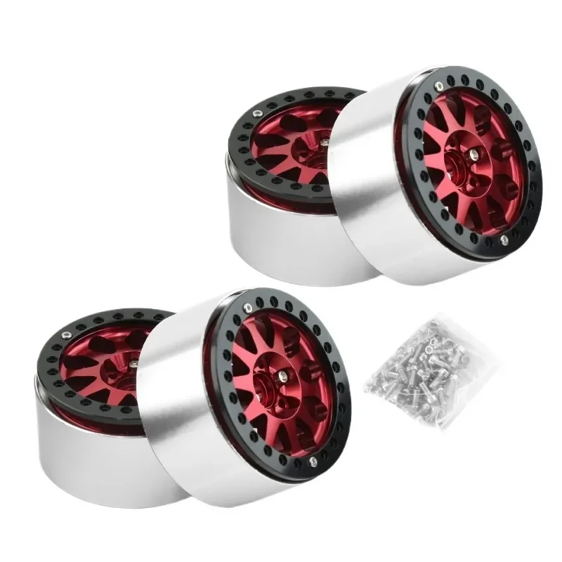 

4pcs Metal Alloy Beadlock 2.2 inch Wheel Rims Hubs for Axial Wraith 90048 TRX-4 TRX-6 1/10 RC Crawler Car Upgrade Parts