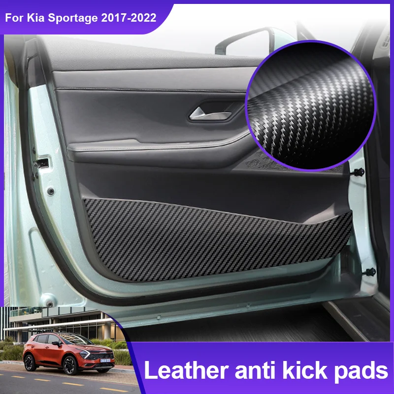 

4 Pcs Car Door Sill Anti Kick Pad Protection Side Edge Film Protector Sticker Car Accessories for Kia Sportage QL MK4 2017~2022