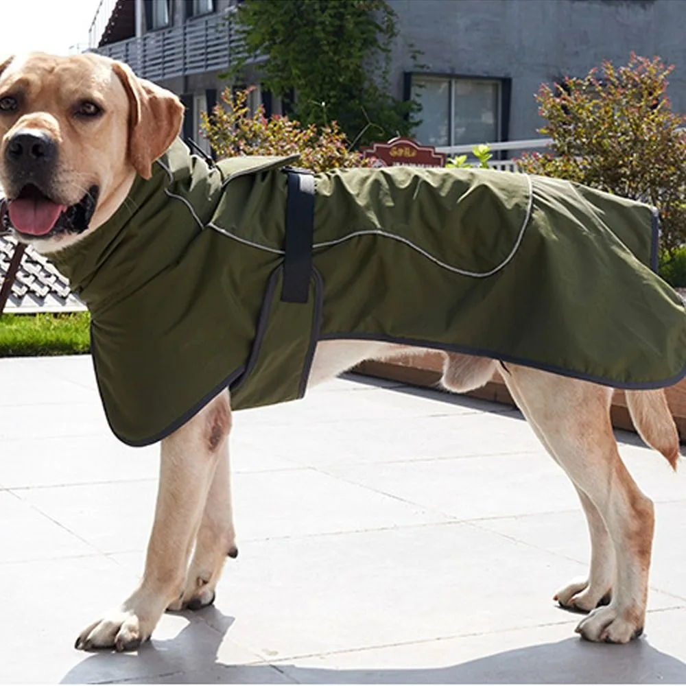 Waterproof Winter Big Dog Clothes Adjustable Thickened Dog Vest Jacket Reflective Strip Design Pet Dog Coat