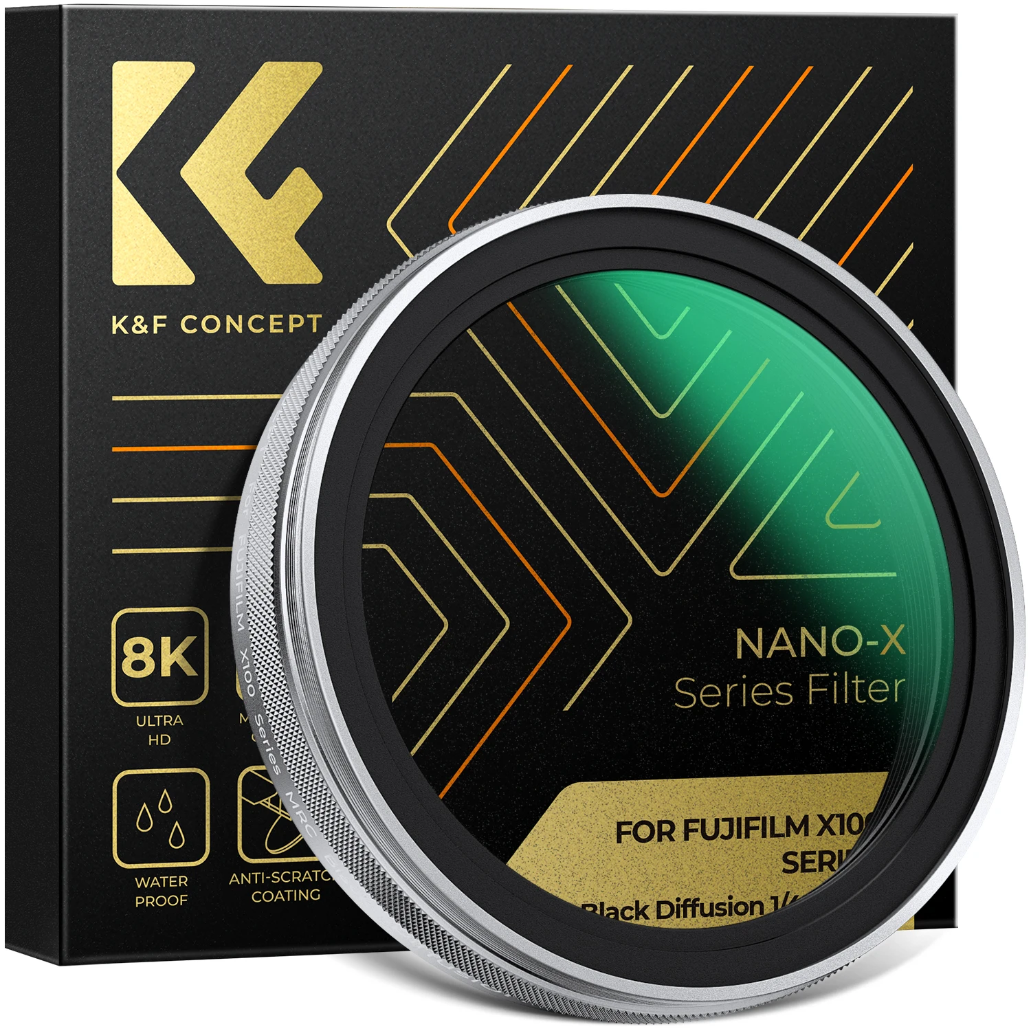 Filtr UV K&F Concept MCUV 1/4 Black Pro Mist, osłona obiektywu, zaślepka obiektywu do Fuji X100 X100F X100S X100T X100V X100VI Nano-X — zdjęcie produktu 7