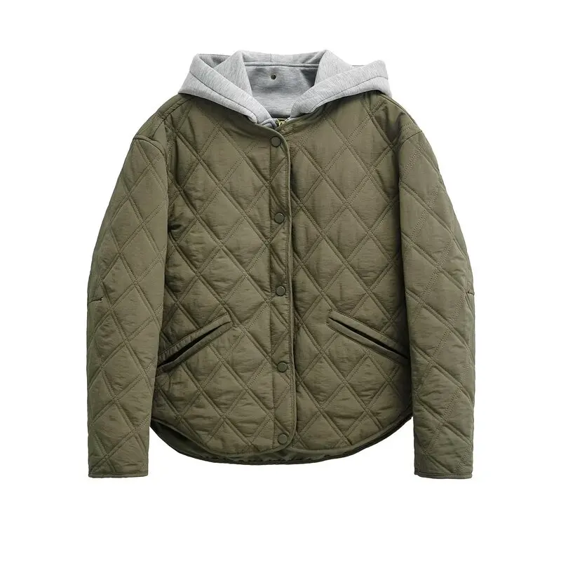 ผ้าฝ้ายอุ่น Jaet Hooded รอบ Ne ยาว Sve ผู้หญิงฤดูใบไม้ร่วงฤดูหนาวใหม่มาถึงเสื้อนอก 80732 สบายเดินทาง...