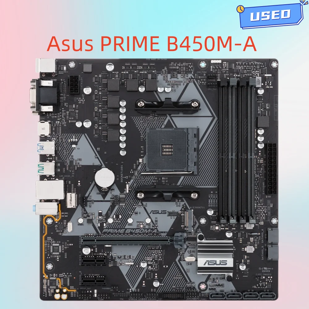 Asus PRIME B450M-A Motherboard B450 B450M Motherboard Socket AM4 DDR4 Support Ryzen 5 5600 5700 4300G 1600 CPU M.2 Micro ATX