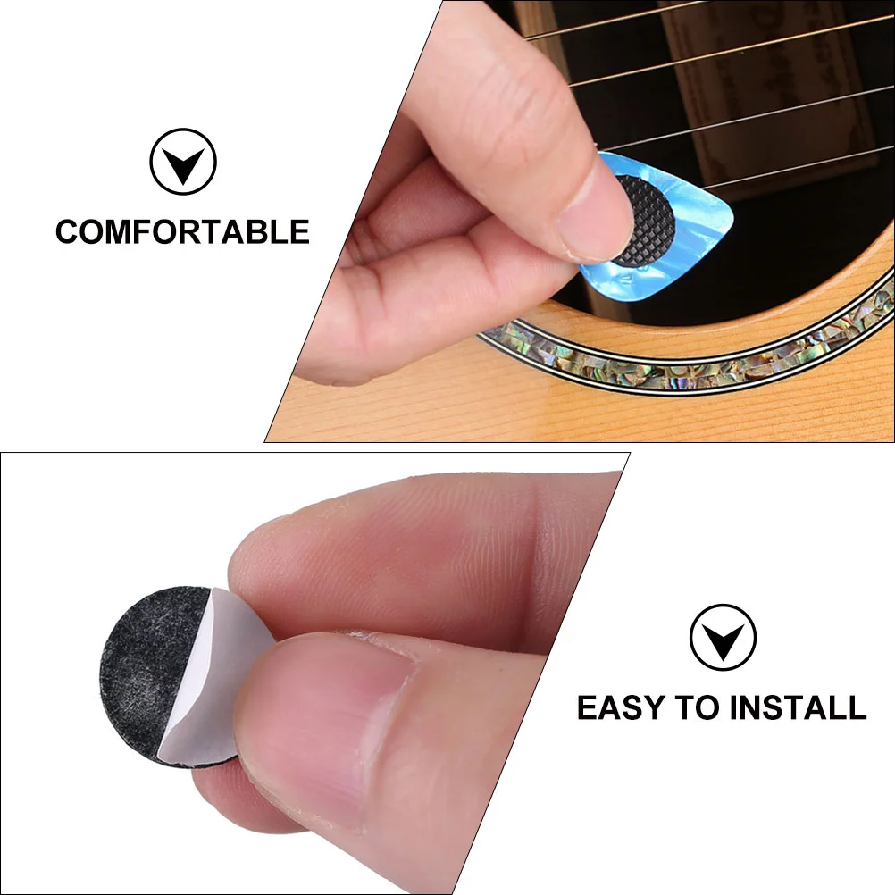 40 Pcs Guitars Pick Gripper Accessories Rubber Bass Holders Thumb Grips Cork Pad for Black Anti-slip