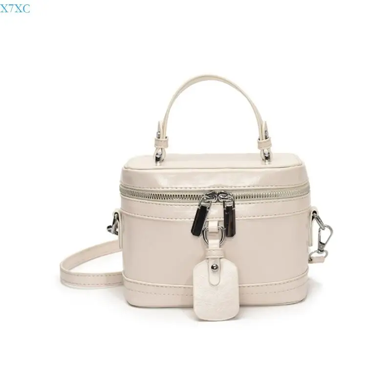 X7XC Women Box Bag Color Crossbody Bag Trendy Shoulder Bag Top Handle Handbag Korean Styles Bag for Daily