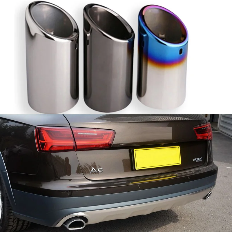 Stainless Steel Exhaust Tips Pipe Muffler For Audi A3 A4 B8 A6  C6 A5 Q5 Q7 Q3 A1 A8 Tailpipe Car Accessories