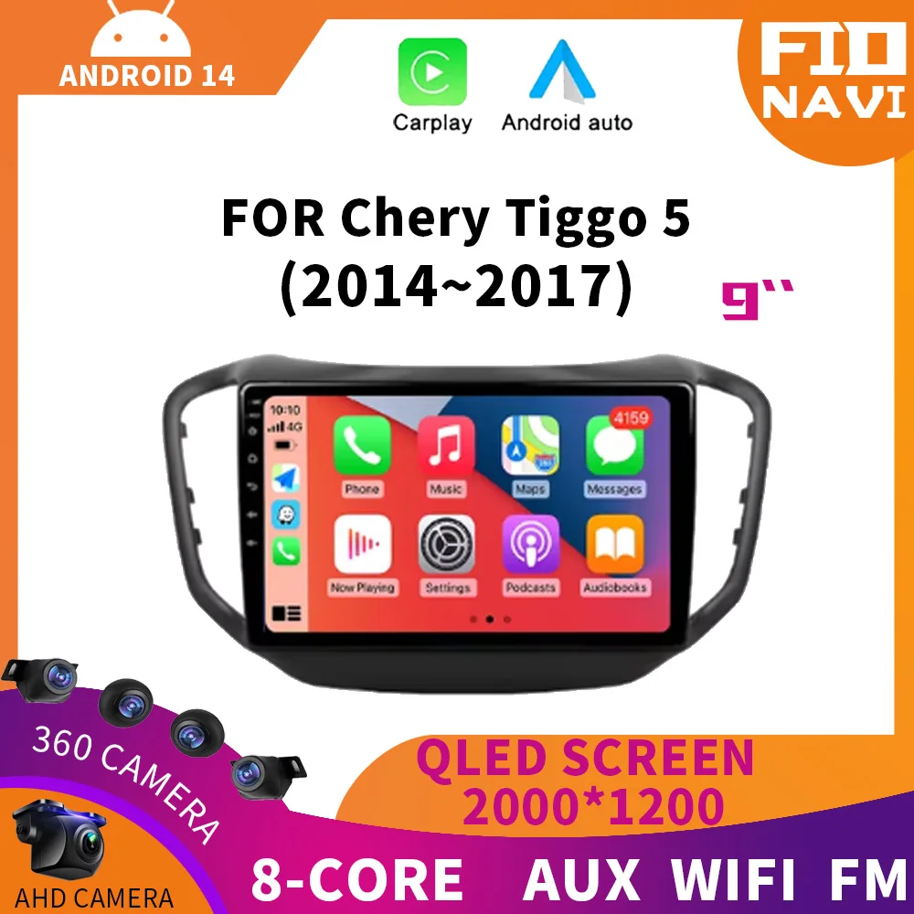 

Android 14 Auto Carplay Car Radio Multimedia For Chery Tiggo 5 2014-2017 Car Android Video Stereo GPS No 2din DVD 4G BT5.0