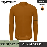 Camiseta de ciclismo YKYWBIKE 10-20 ° C otoño manga larga ropa de bicicleta de carretera polar térmico calidez MTB bicicleta Jersey