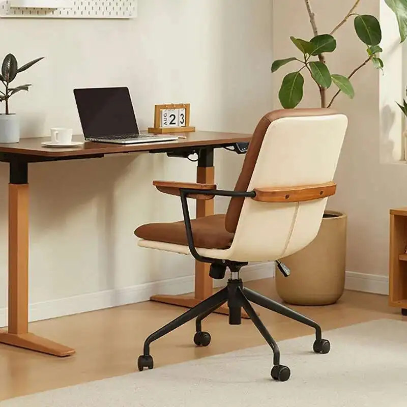 

Home Backrest Computer Chair Retro Leisure Office Chairs Modern Office Furniture Bedroom Gaming Chair Lifting Swivel Desk Chair