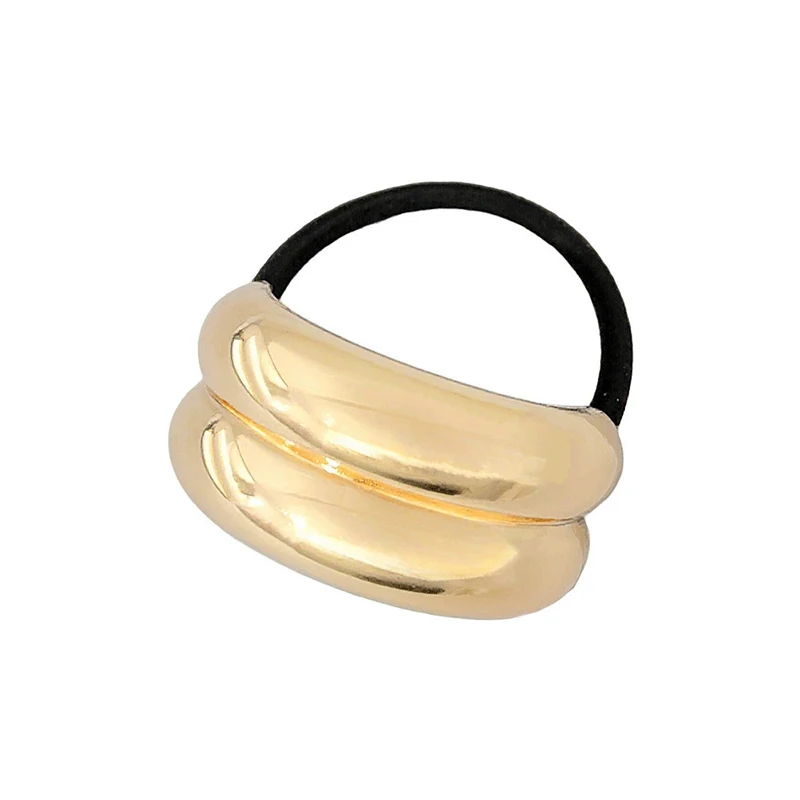 4/6 Stück Goldene Geometrische Haargummis Legierung Elastische Haarbänder Eleganter U-förmiger Pferdeschwanzhalter Modische Haaraccessoires für Frauen – Detail 3