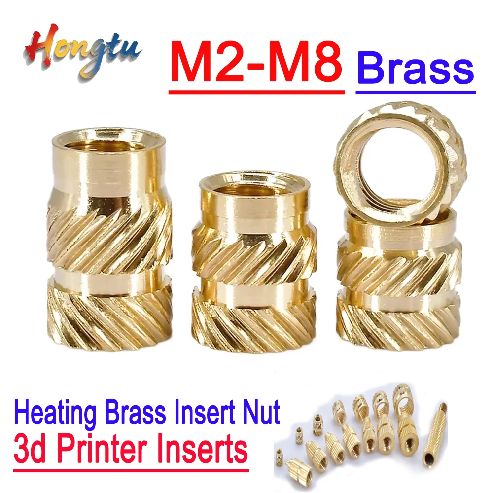 

Heating Brass Insert Nut Double Twilled Knurled Threaded 3d Printer Inserts Hot Melt Nuts Soldering Tips M2-M8