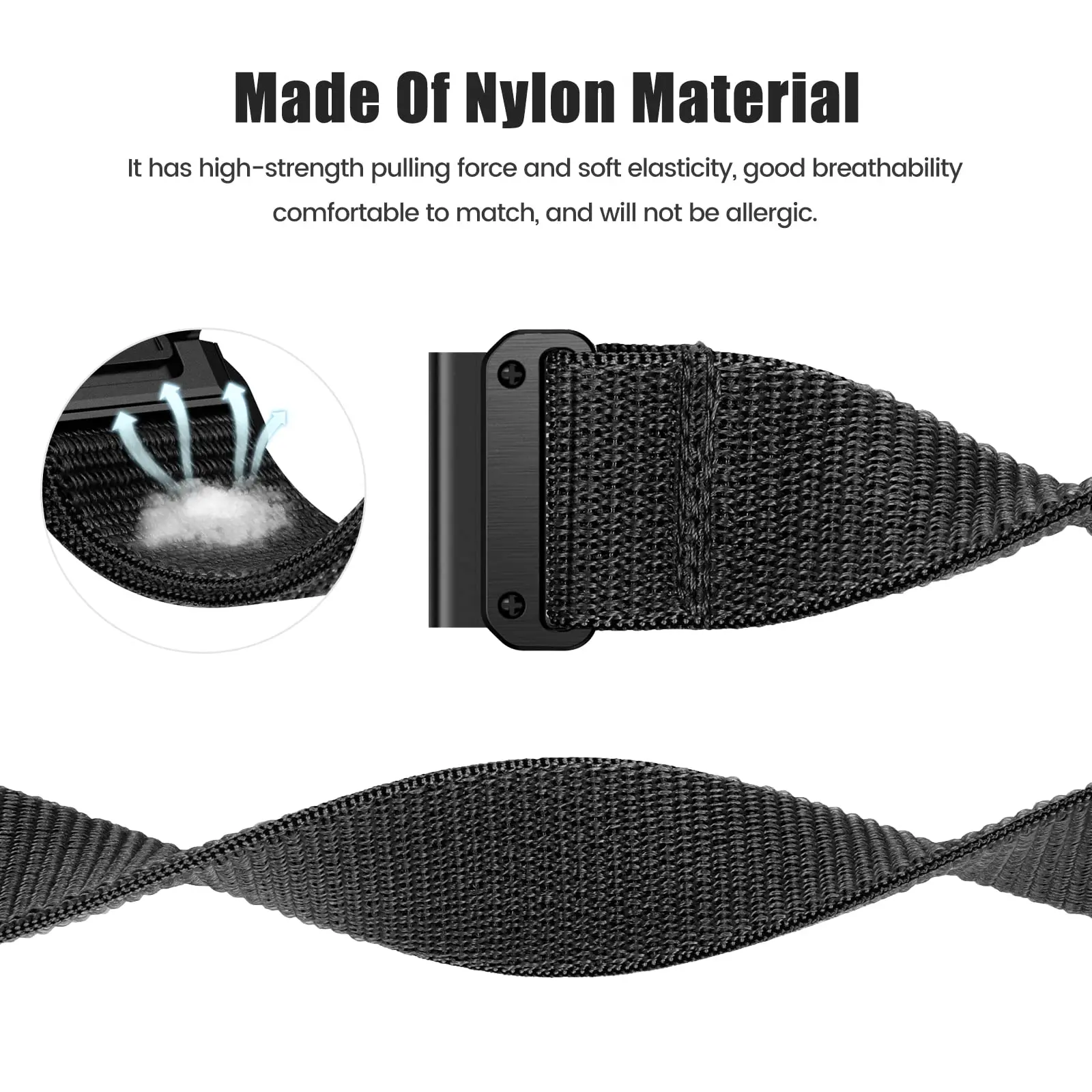 22mm QuickFit Nylon Strap For Fenix 7/ 6/6 Pro/Fenix 5/5 Plus/Epix 2, 22mm Watch Band Breathable Replacement for Forerunner 935