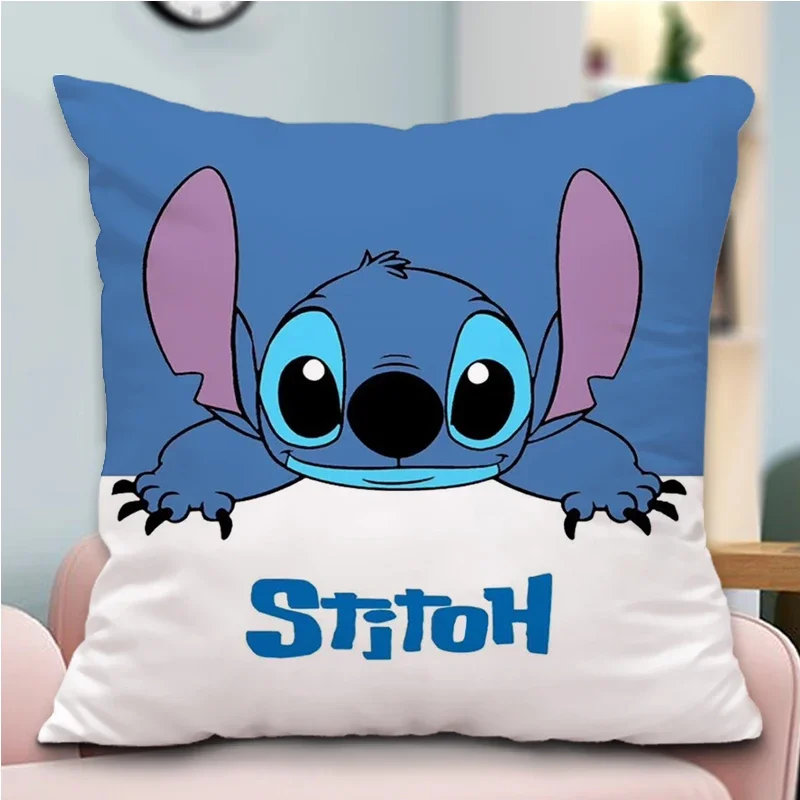 Disney Cushion Cover Pillowcase Lilo & Stitch Pillow Cases on Bed Sofa Boy Birthday Christmas Gift 40x40cm Dropshipping