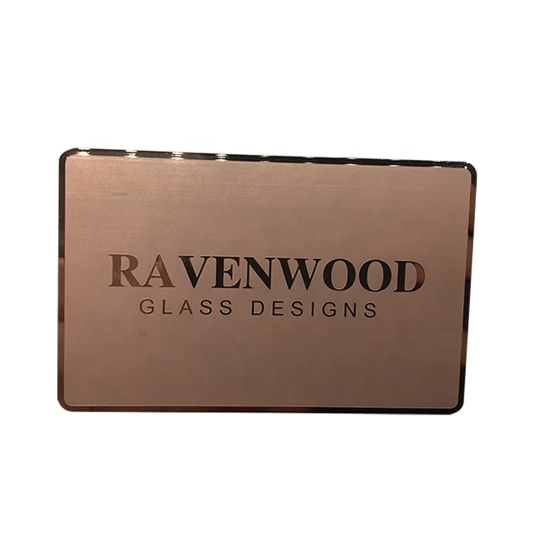 Customized query China Factory Competitive Price Custom Stainless Steel Engraved logo Mirror Metal Business Card