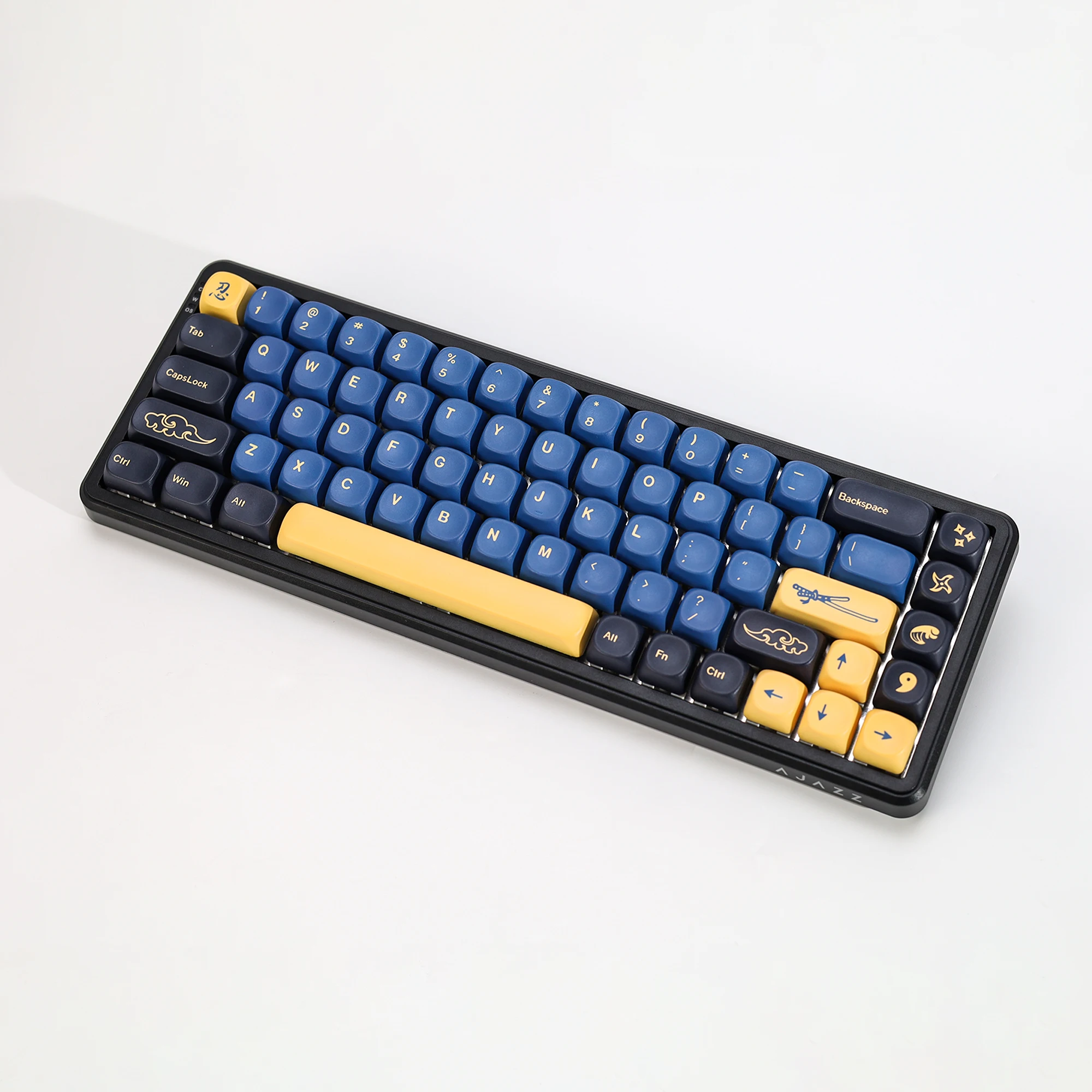 KBDiy GMK Blue Samurai Keycap Retro KOA MOA PBT Keycaps ISO Custom