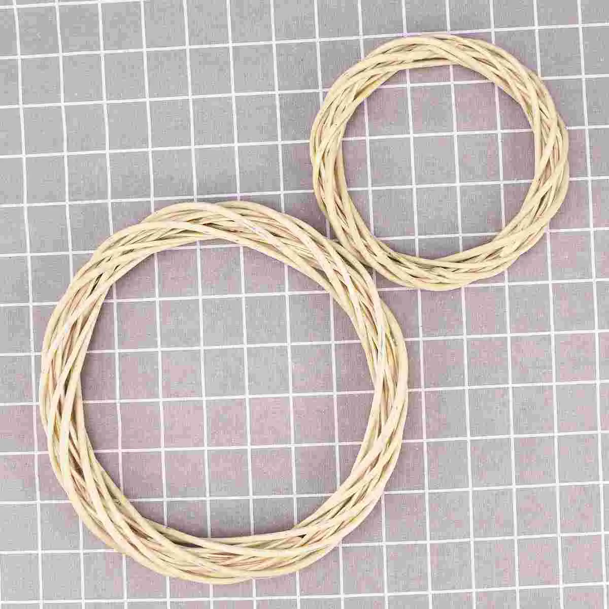 Rattan Ring Vines Large Grapevine Wreath Bamboo Artificial Flower Garland Decorative