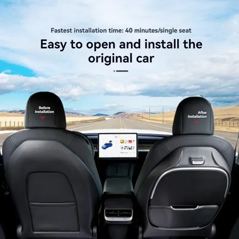 Suitable for Tesla  ModelY/3 Small Table Seat Rear Car Wireless Recharging Folding Dining Table