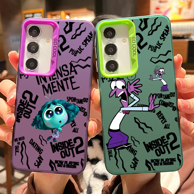 

Disney Inside Out 2 Cartoon For Samsung A73 A72 A71 A53 A52 A51 A33 A54 A34 A35 A36 A55 A56 A26 5G Colorful Silver Phone Case