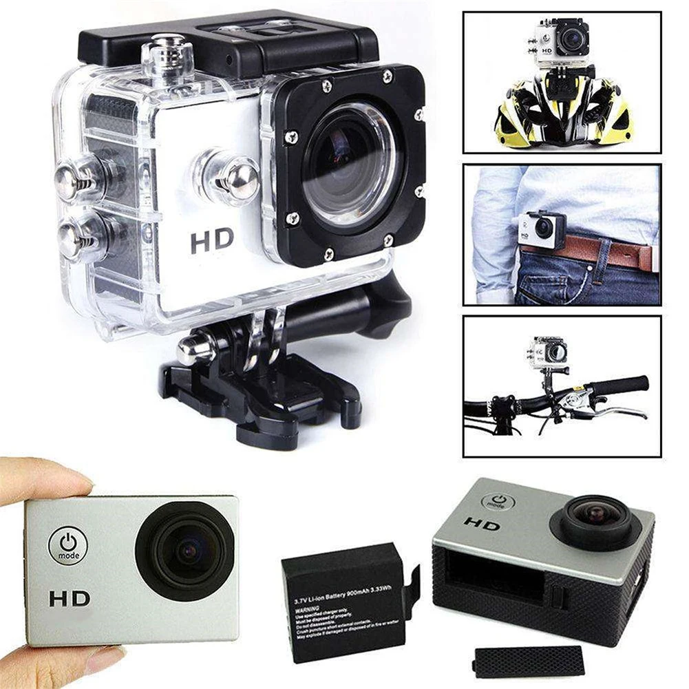 for Car Motorcycle Bicycle Full HD 1080P Waterproof Camera Swimming Diving Camcorder Sports Video Recorder Mini Portable Camera