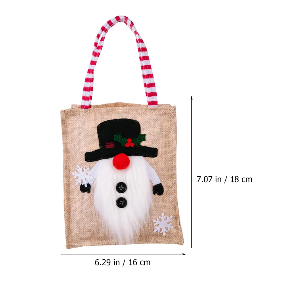 

Christmas Gift Wrapping Bag 3D Nose Handle Xmas Storage Bag Reusable Tote for Small Presents and Candies Christmas Tote Bags