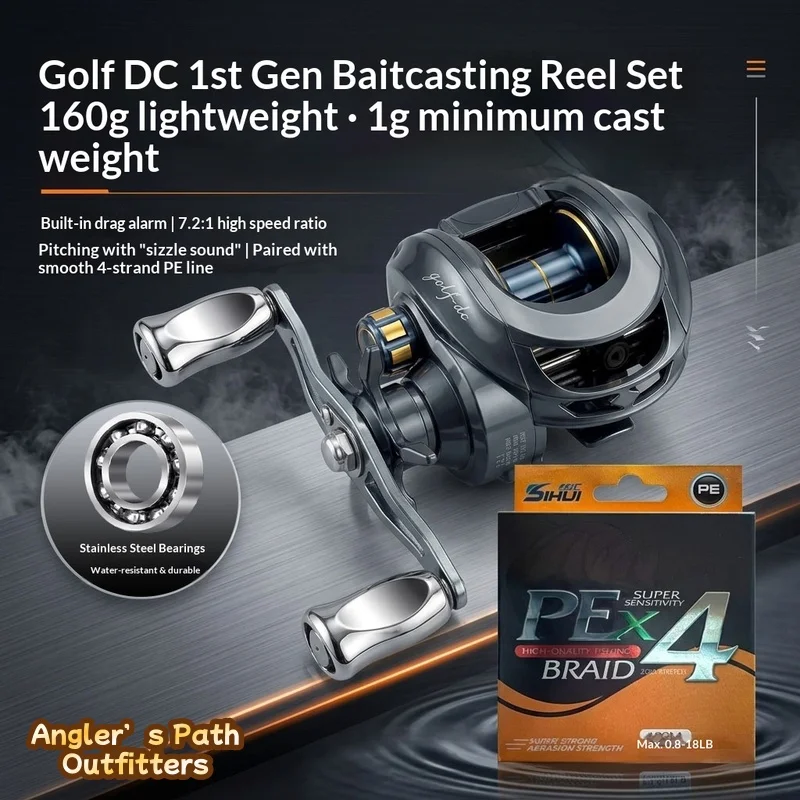 xiwali-golf-dc-waterdrop-reel-dual-brake-anti-snag-fishing-reel-for-micro-lures-general-purpose-long-cast-and-night-fishing