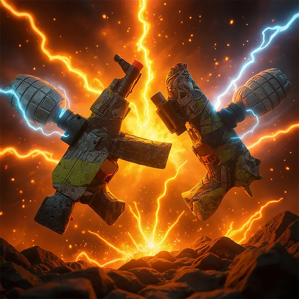 デザートイーグル、AK47、屋外戦闘ゲーム、1箱2個入り ゲルボールブラスターおもちゃ銃