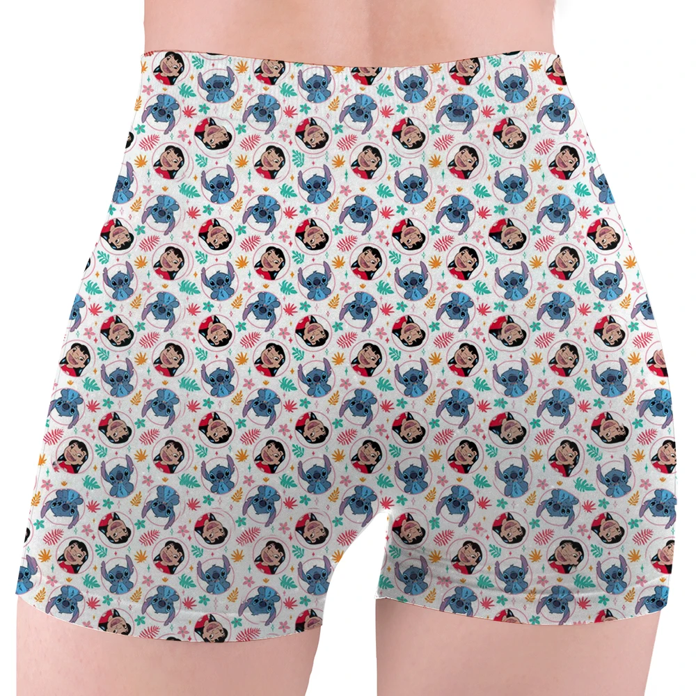 Stitch Angel High Waist and Hip Yoga Short Ladies Lift Fitness Workout Gym Pants