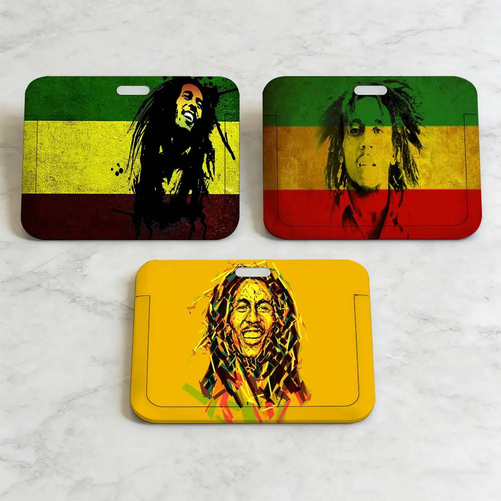 Reggae B-Bob Marley Kartenhalter mit Stickerei, Studenten-Campus-Lanyard, Kartenhalter mit Halsband für Kinder, Geschenk
