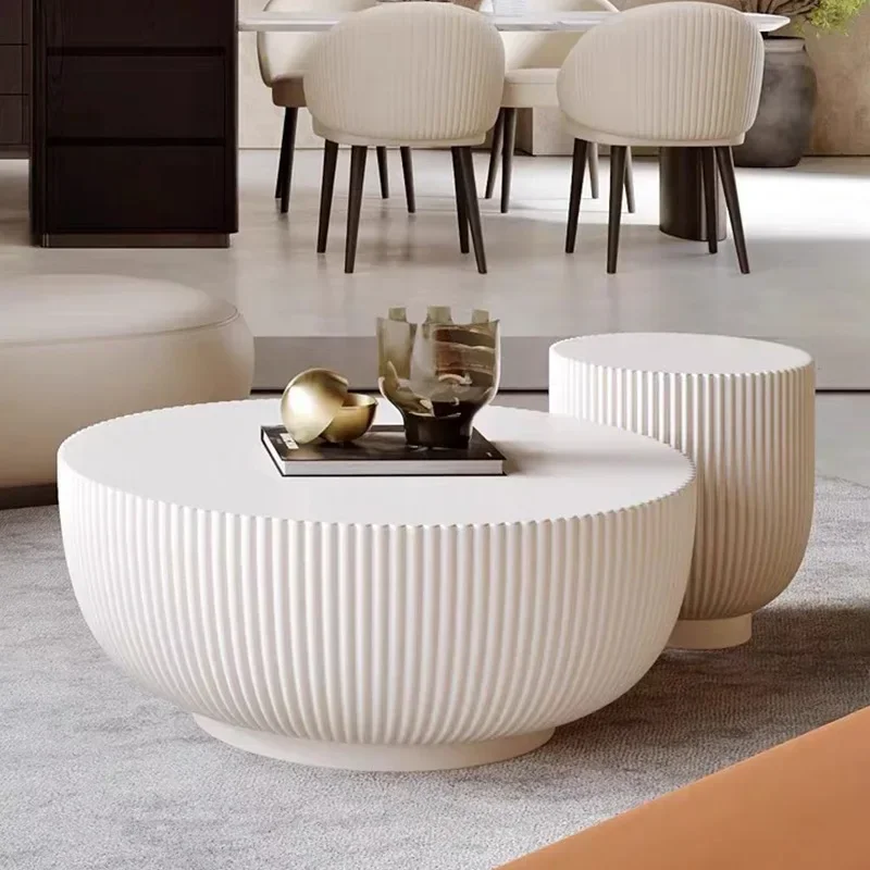 

FRP cream wind coffee table combination household round