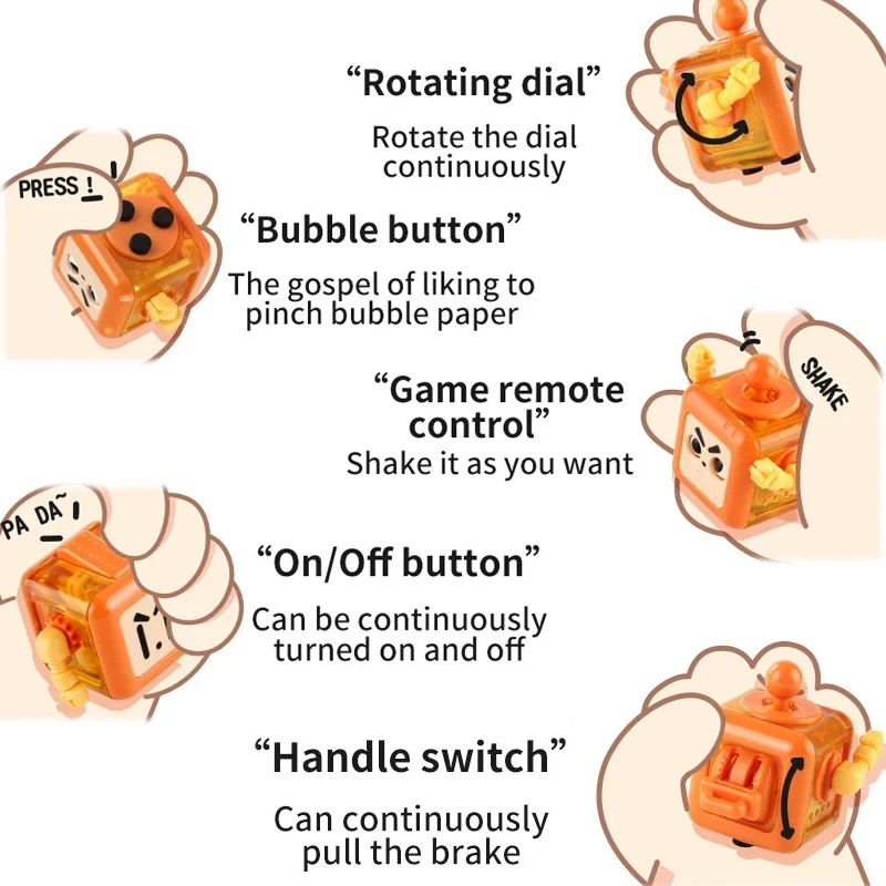 Смешные большие глаза робот куб декомпрессионные игрушки 6-сторонние игры сенсорные игрушки снятие стресса подарки для детей взрослых антистресс