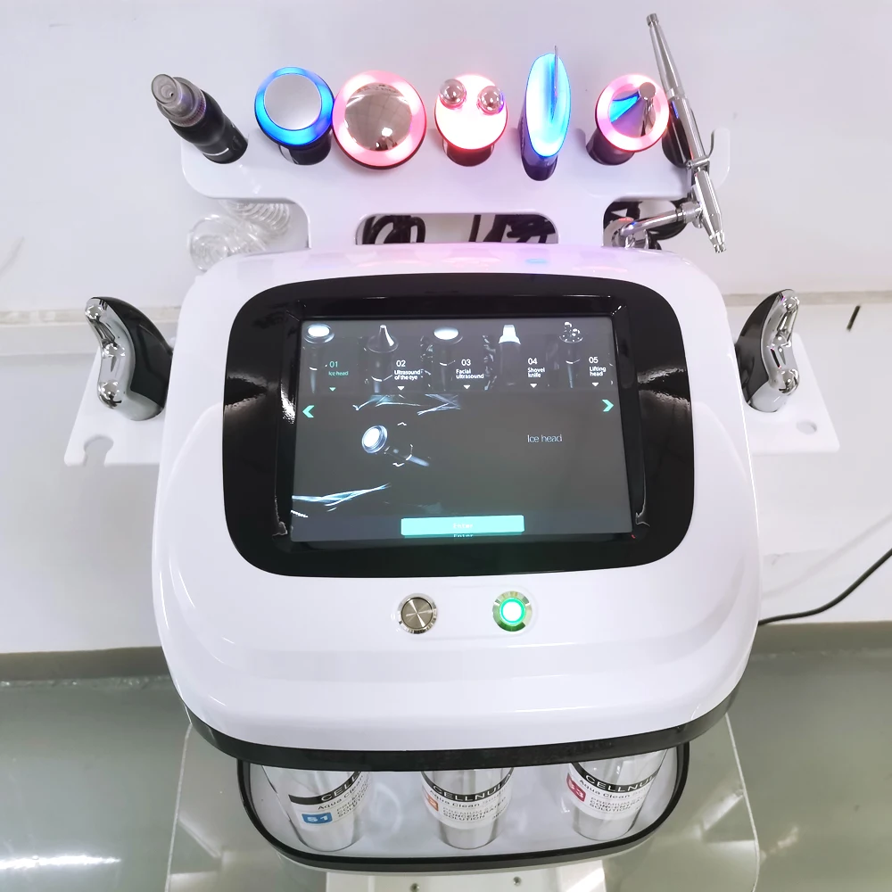 YTYINUltramicro 8 في 1 جهاز تجميل الفقاعات الصغيرة لتنظيف مسام الوجه ومزيل الرؤوس السوداء والأكسجين الناعم