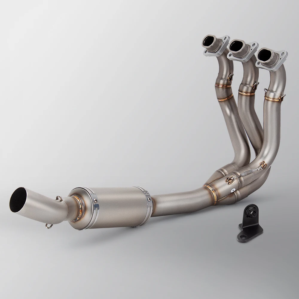 For Triumph Trident Daytona 660 2021 2022 2023 2024 Motorcycle Exhaust Modify Full System Front Pipe Connect Three Layer Muffler