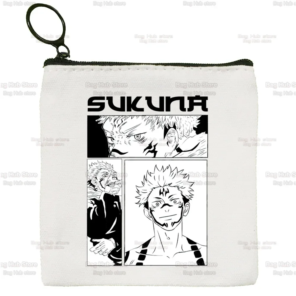 Anime Jujutsu Kaisen Gojo Satoru Yuji Itadori Canvas Portemonnee Custom Logo Opbergtasje Canvas Tas Nieuwe Munt Tas Sleutel Portemonnee