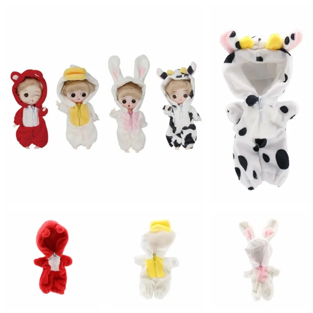 

Plush OB11 Doll Clothes Pajamas Wearing Accessories Cute Jumpsuits Dolls Outfit Jumpsuits Colorful Plush Cartoon Animals Clothes