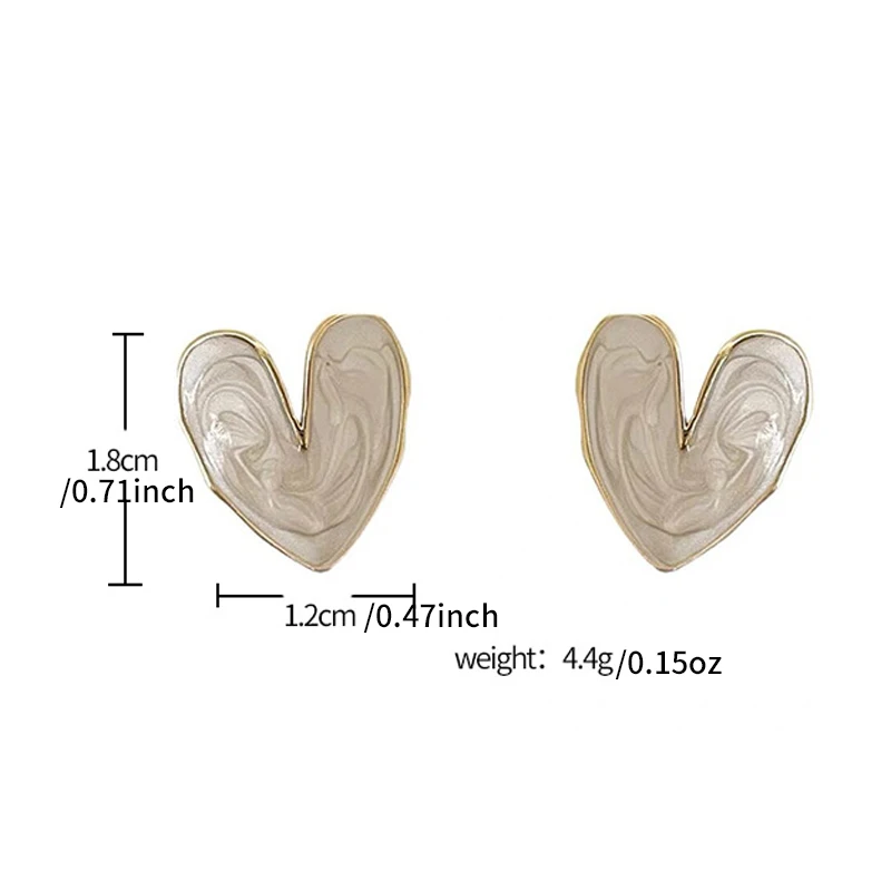 Einfache weinrote Liebes-Ohrstecker für Damen, modische, süße, unregelmäßige Herz-Emaille-Geometrie-Ohrringe, Charms, ästhetischer Schmuck – Detail 8
