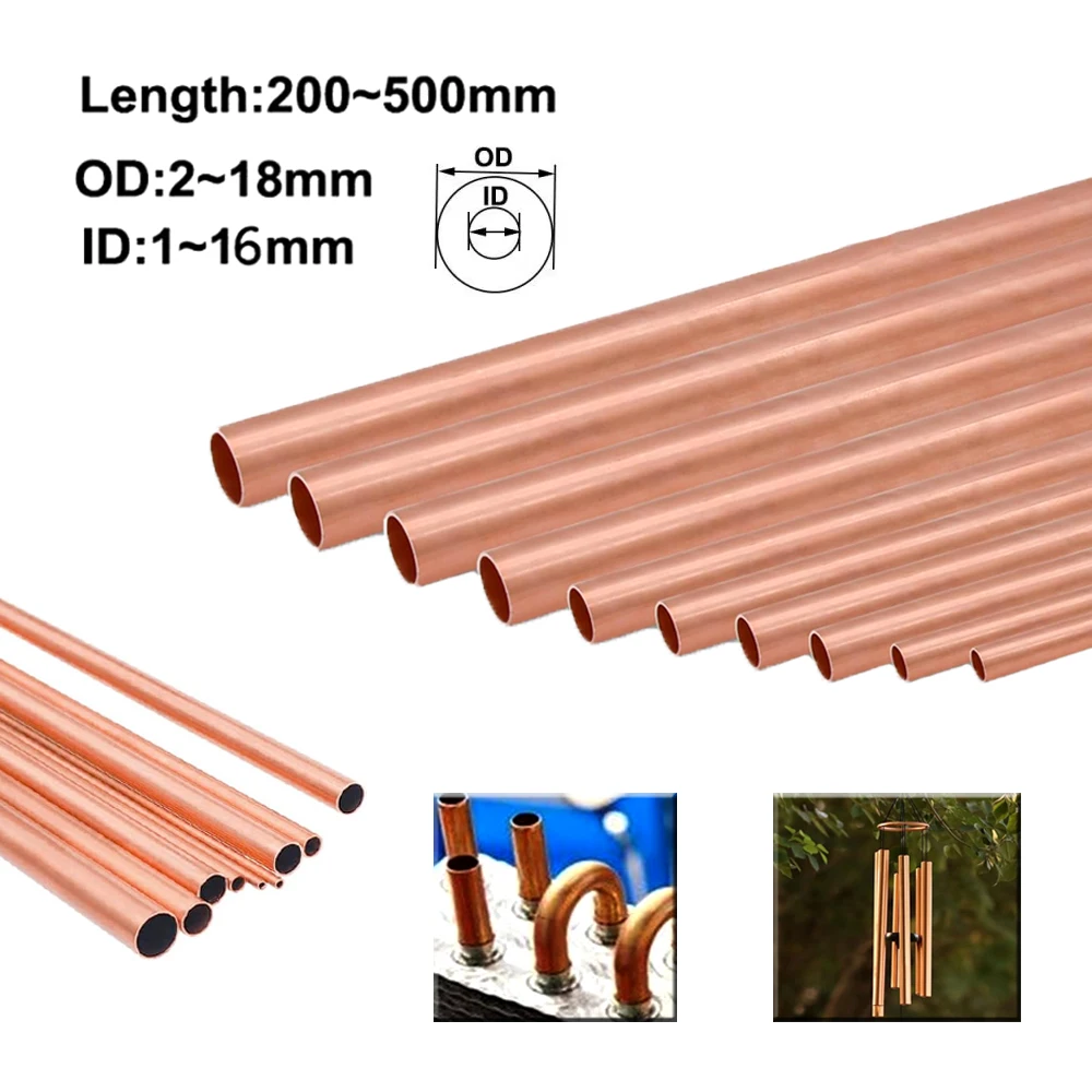 

1 шт. T2 фиолетовая медная прямая труба наружный диаметр 2 ~ 18 мм, внутренний диаметр 1 ~ 16 мм, медная металлическая труба, длина трубы 200 мм ~ 500 мм