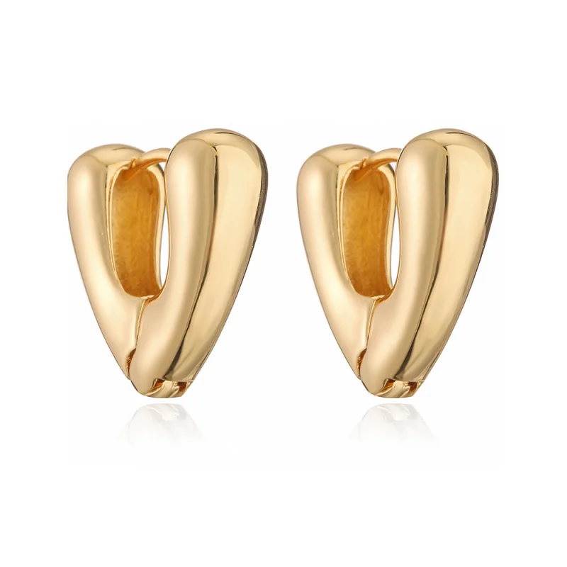 European and American Mini Fashion Copper Gold-Plated Geometric Hoop for Women, Niche High-End Earrings New Arrival