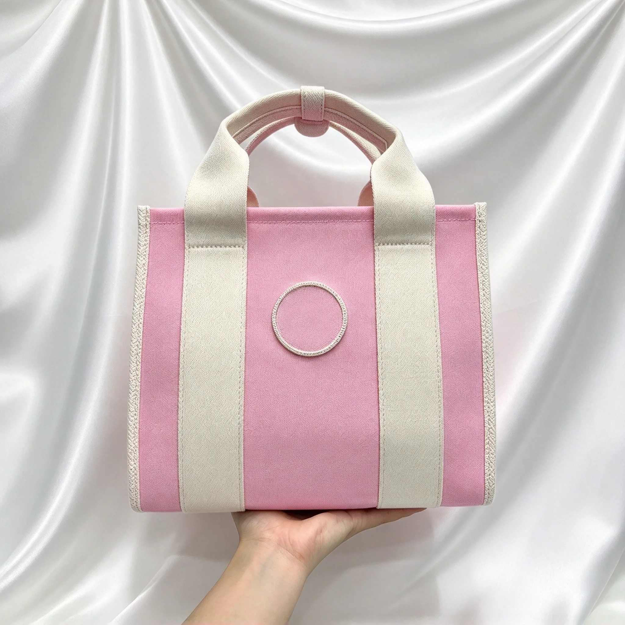 Trendy Striped Tote Bag, High Appearance Oxford Canvas Handbag for Sports & Daily Commute