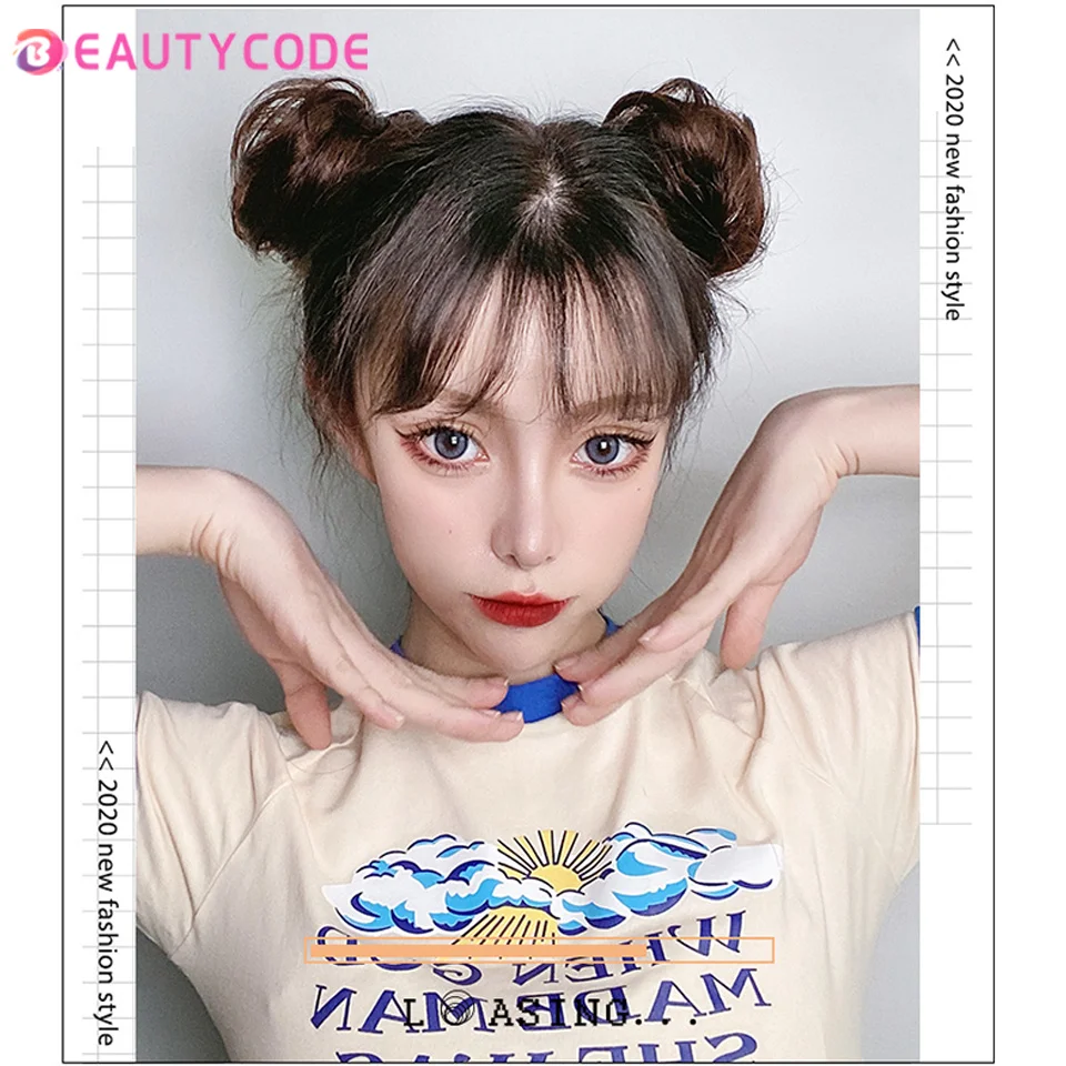 BEAUTYCODE 합성 클립온 헤어 번 탄성 밴드, 지저분한 치뇽 익스텐션 스크런치 헤어피스, 여성 및 어린이용