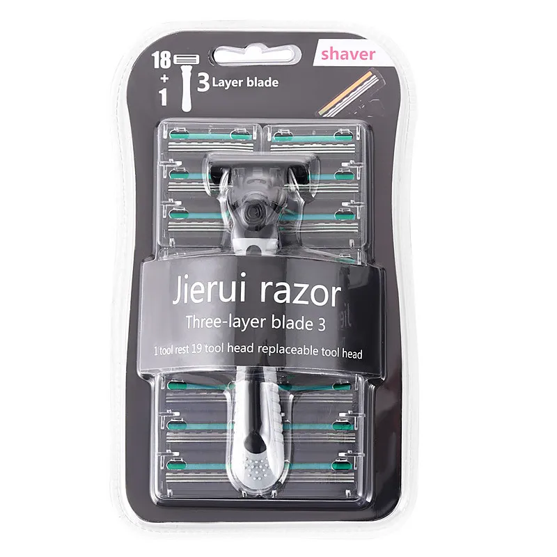 

1set Shaver Brand New Design Men Razor Shaving Three Layer Shaver Reusable Razor Imported Blade Multi Tool Head Change