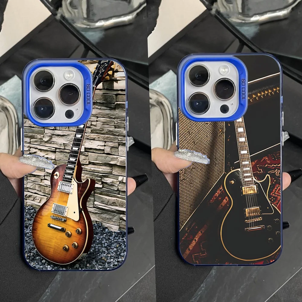 

G-Gibsons Guitar Phone Case For iPhone 16,15,14,13,12,11,Pro,Max,Plus,Mini,XS,SE Anti Fall Blue Matte Hard Bumper