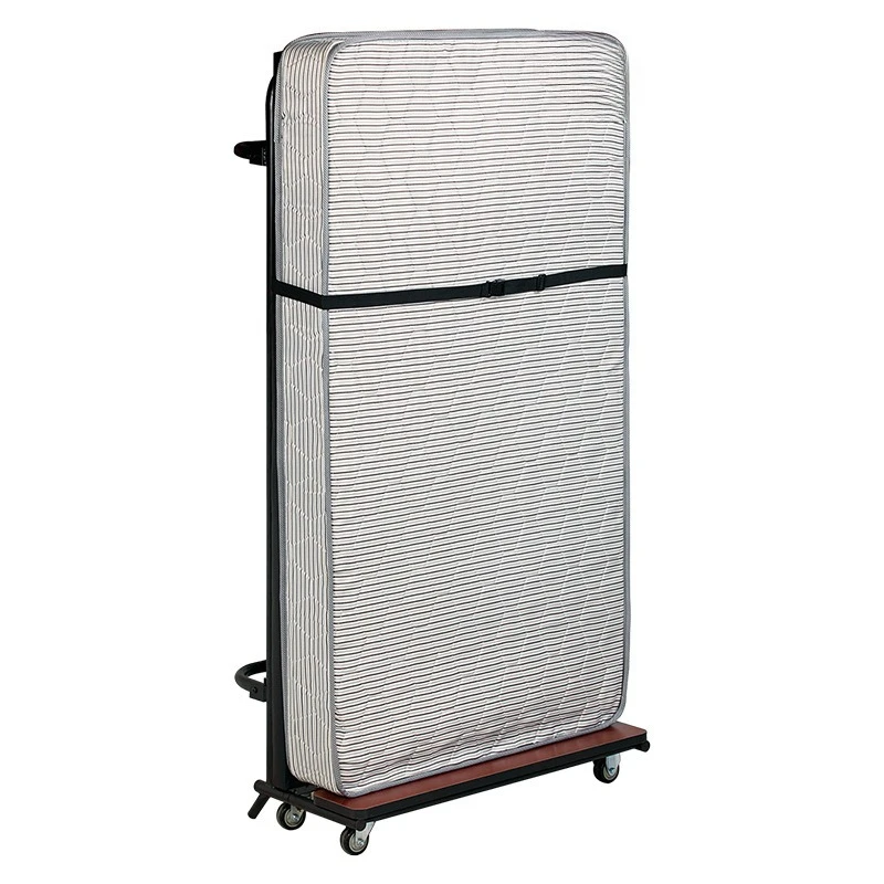 

Reinforced thickened leather bed frame Flame retardant cloth folding bed Upright spring bed Folding feet Foldable