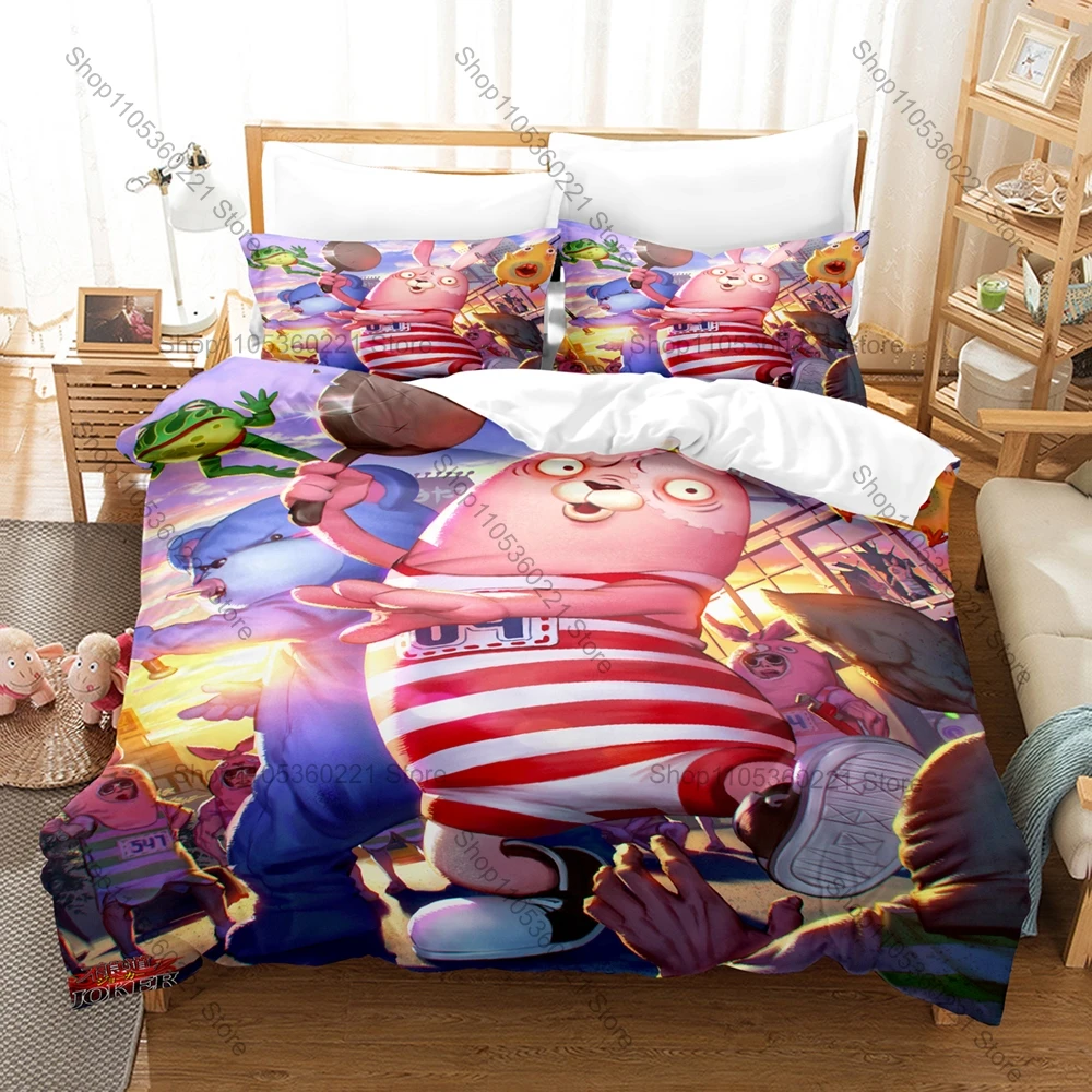 Cool Anime Bedding Set 3Pcs Usavich Kirenenko & Putin Design Stylish Bedroom Gift Soviet Prison Rabbit Theme Soft