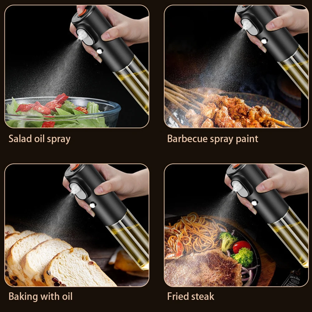 

Professional Food Grade Glass Edible Oil Spray Bottle Refillable Leakproof Cooking Baking BBQ Spray Bottle For BBQ Grilling